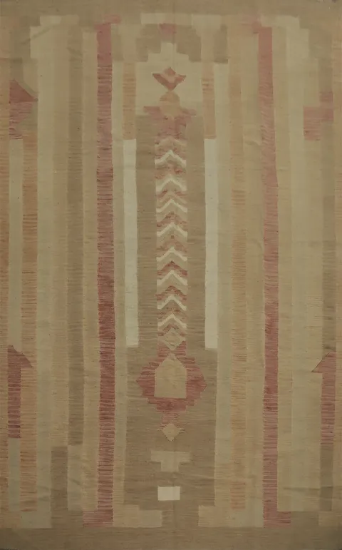 Geometric Kilim Vegetable Dye Area Rug 7x9