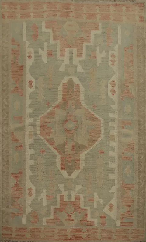 Geometric Kilim Vegetable Dye Rug 4x6