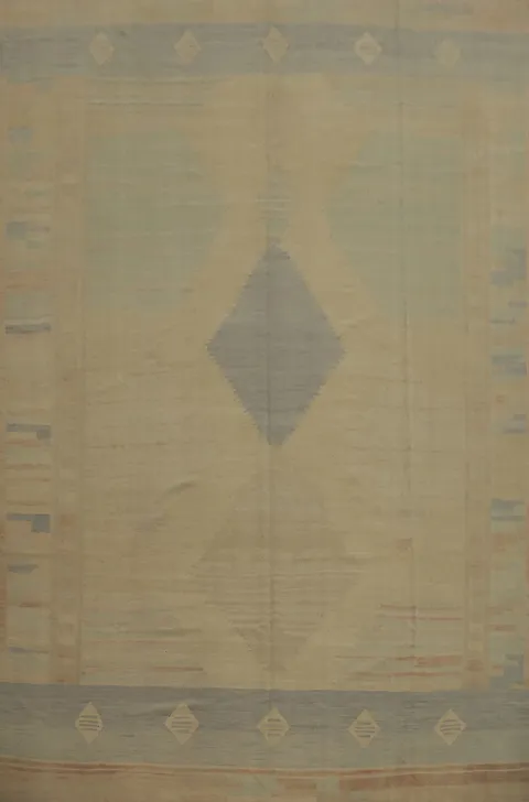 Geometric Kilim Vegetable Dye Area Rug 10x13