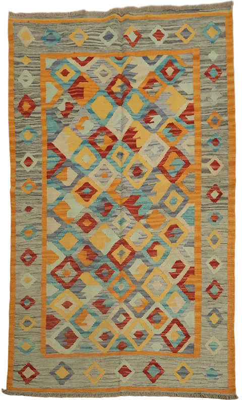 Geometric Kilim Vegetable Dye Rug 4x6
