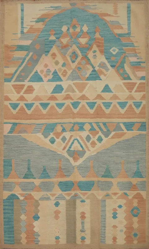 Vegetable Dye Wool Kilim Handwoven Rug 4x6
