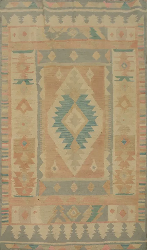 Tribal Wool Kilim Vegetable Dye Rug 4x6