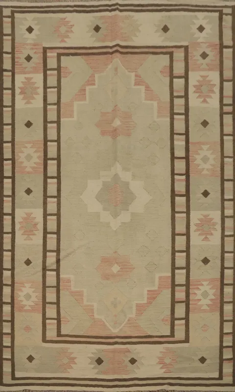 Tribal Wool Kilim Vegetable Dye Area Rug 6x9