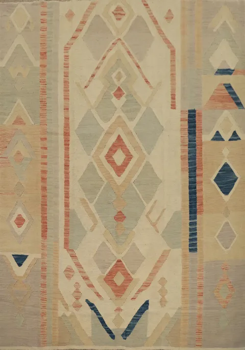Tribal Wool Kilim Vegetable Dye Area Rug 6x7