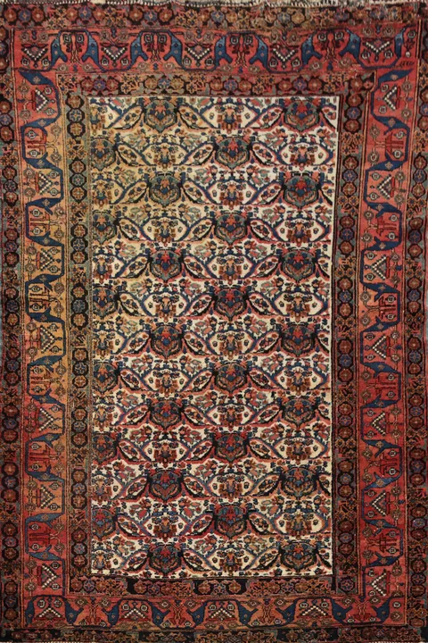 Handmade Wool Bidjar Persian Rug 5x7