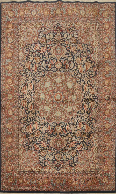100% Silk Antique Hereke Turkish Rug 4x6