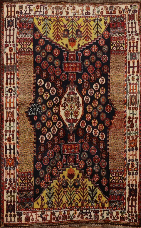 Handmade Wool Shiraz Persian Rug 4x6