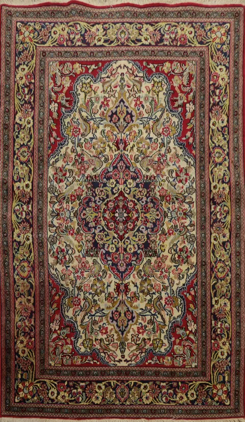 Vegetable Dye Qum Persian Rug 4x6
