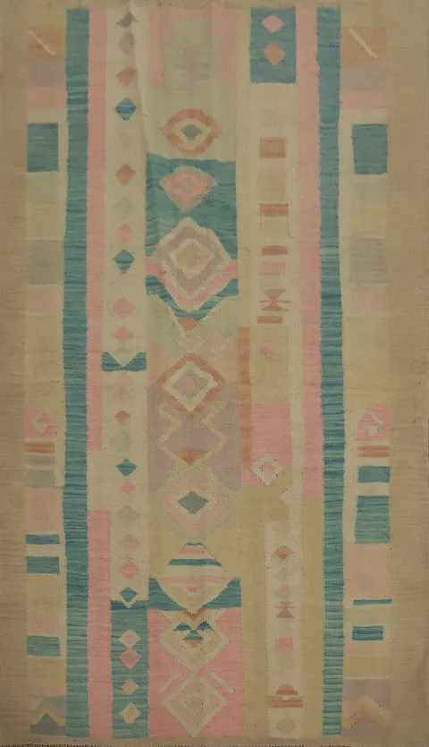 Tribal Wool Kilim Vegetable Dye Rug 4x6