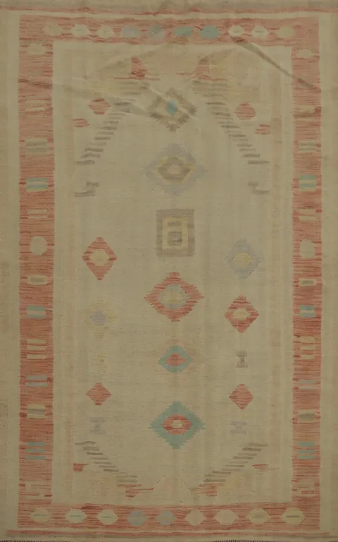Vegetable Dye Wool Kilim Handwoven Rug 5x7
