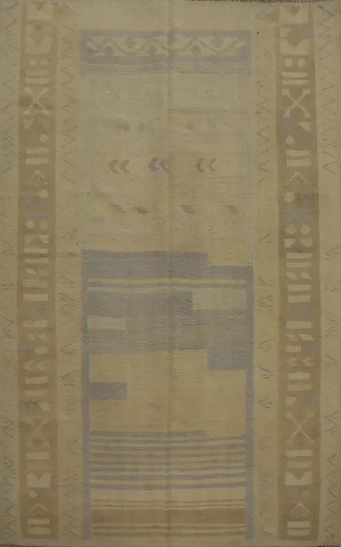 Vegetable Dye Wool Kilim Handwoven Rug 5x7