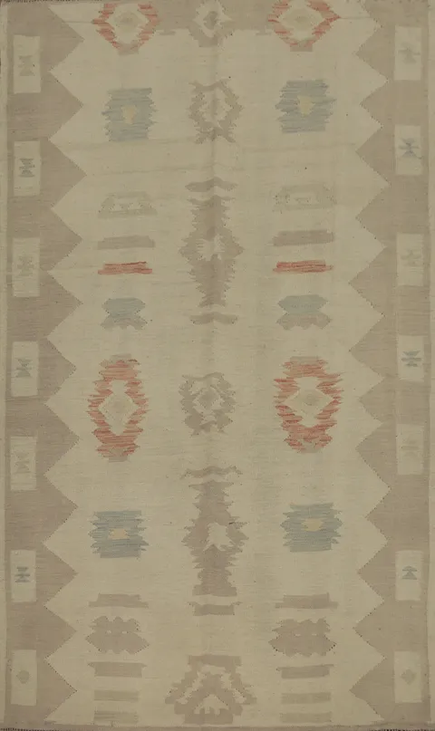 Vegetable Dye Wool Kilim Handwoven Rug 5x7