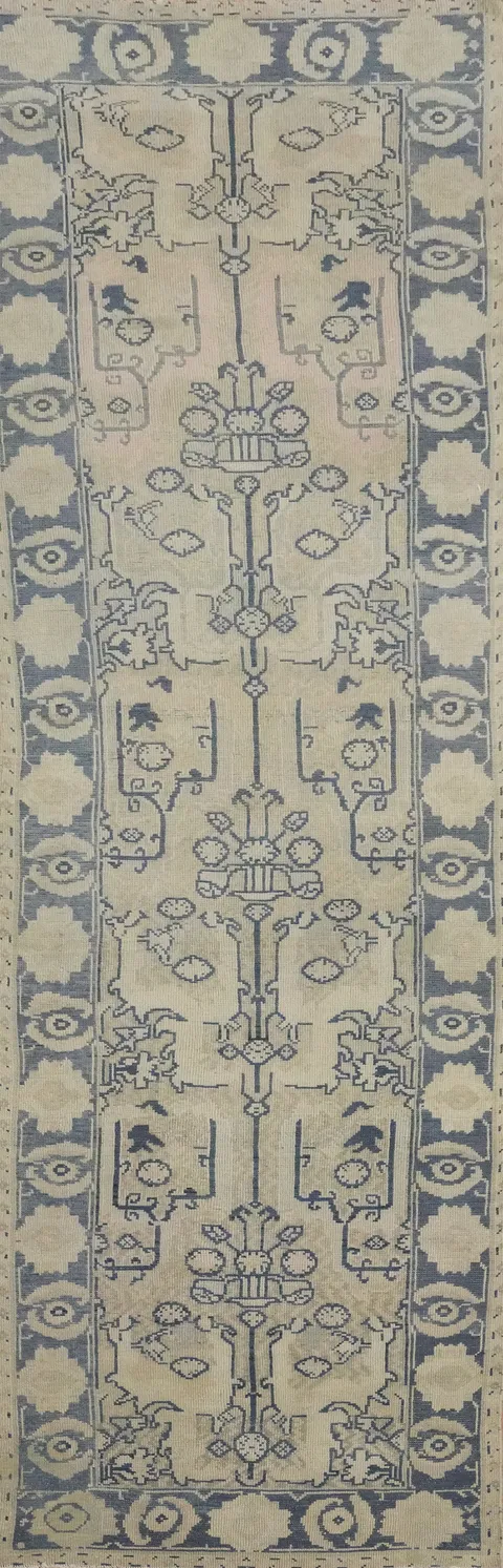 Antique Oushak Vegetable Dye Runner Rug 3x12