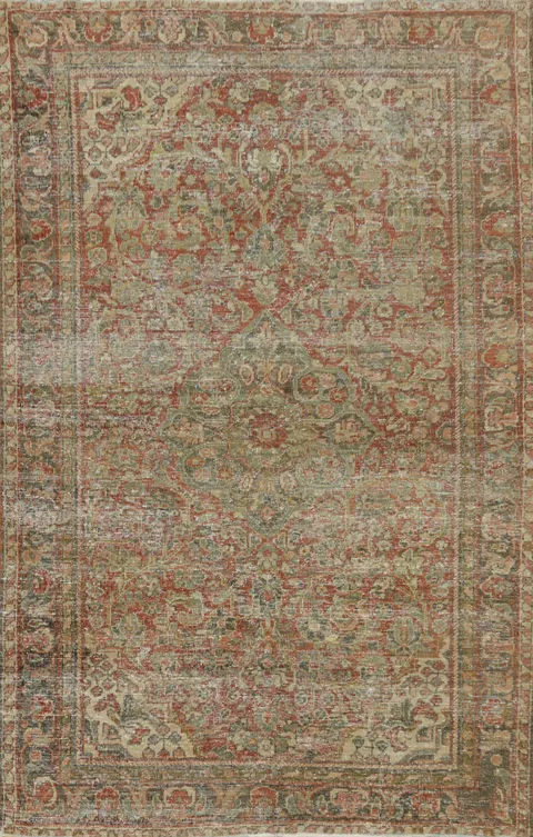 Antique Floral Bakhtiari Persian Rug 4x6