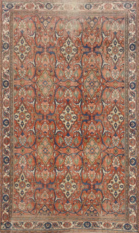 Pre-1900 Vegetable Dye Dorokhsh Persian Area Rug 7x10