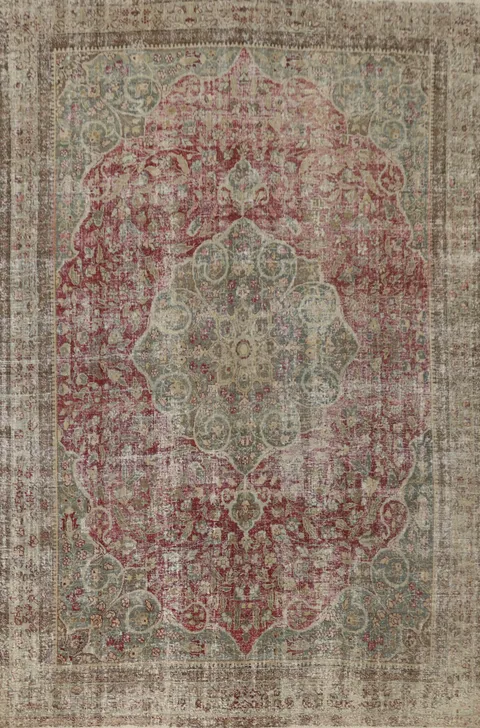 Antique Vegetable Dye Tabriz Persian Area Rug 9x12