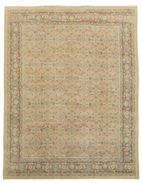 Antique Vegetable Dye Sultanabad Persian Area Rug 10x13