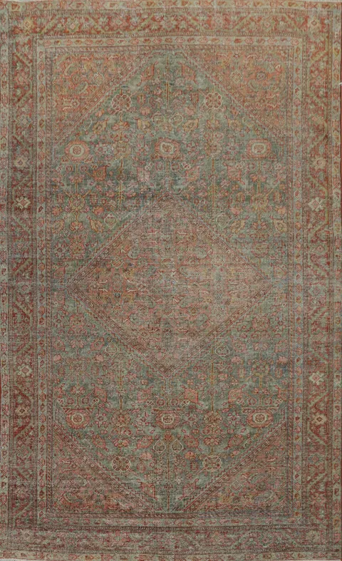 Antique Vegetable Dye Mahal Persian Rug 4x7