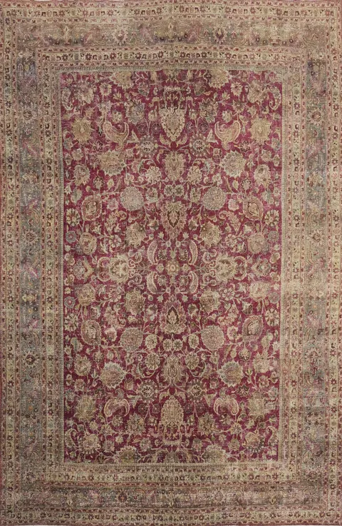 Antique Vegetable Dye Mashad Persian Area Rug 10x13