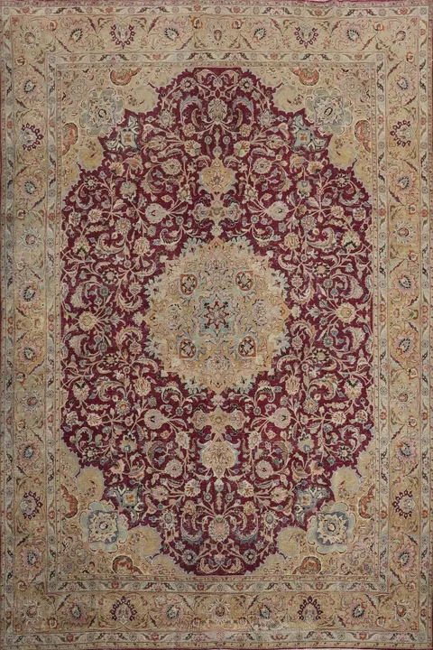 Antique Vegetable Dye Kashan Persian Area Rug 10x13