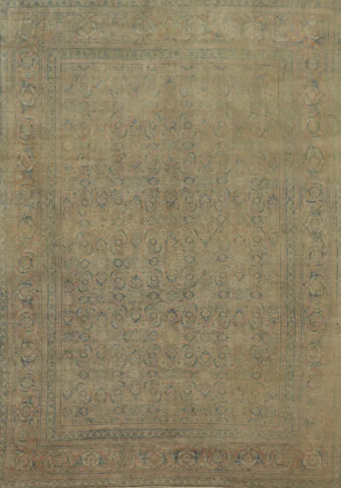 Pre-1900 Antique Vegetable Dye Senneh Persian Area Rug 9x12