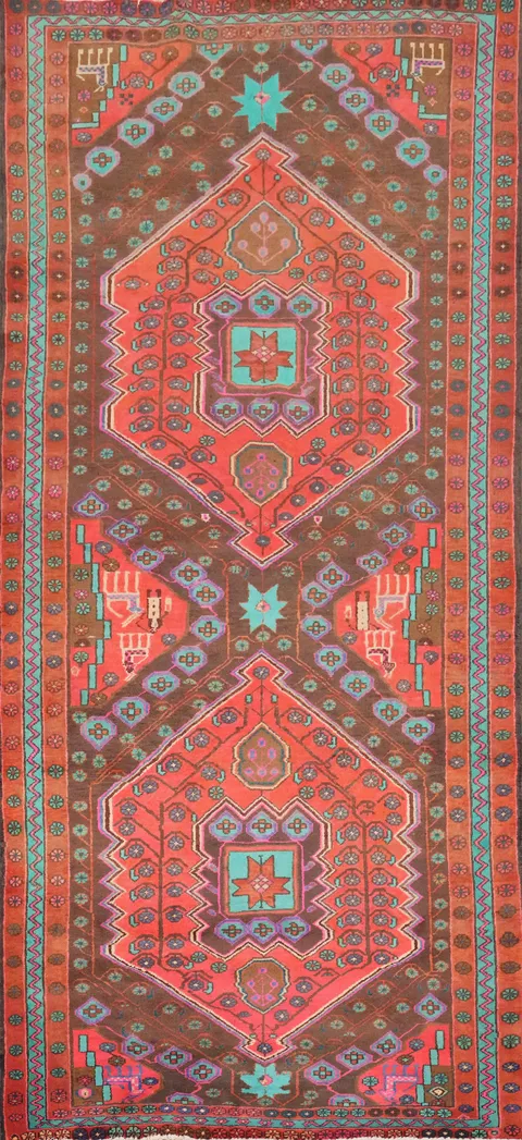 Tribal Geometric Hamedan Persian Area Rug 5x10