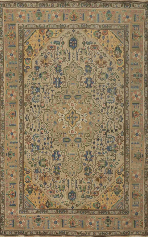 Handmade Wool Tabriz Persian Area Rug 6x10