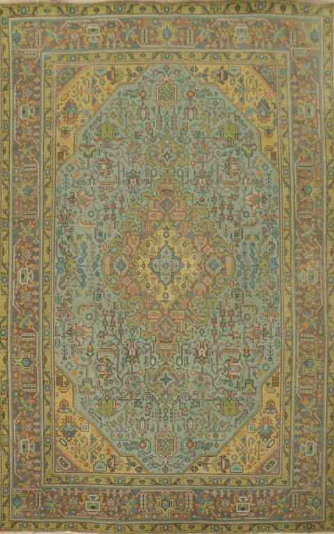 Vintage Wool Tabriz Persian Area Rug 7x10