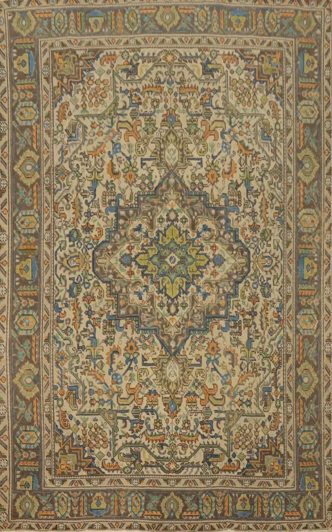 Handmade Wool Tabriz Persian Area Rug 6x9