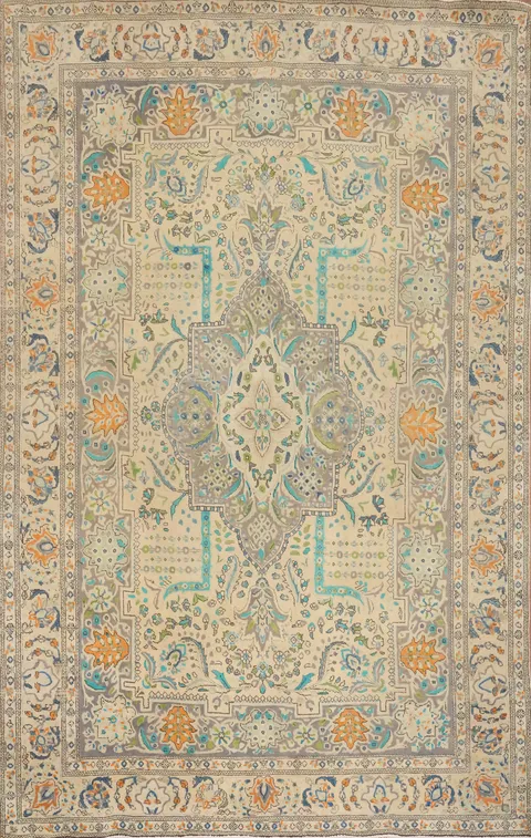 Traditional Wool Floral Tabriz Persian Area Rug 7x10