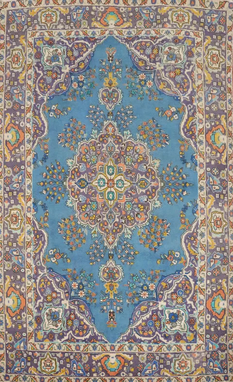 Handmade Blue Tabriz Persian Area Rug 7x10