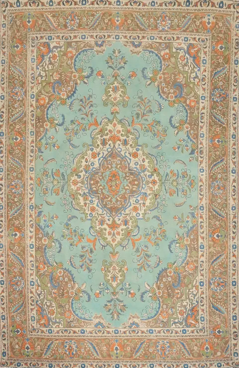 Blue Traditional Tabriz Persian Area Rug 7x10