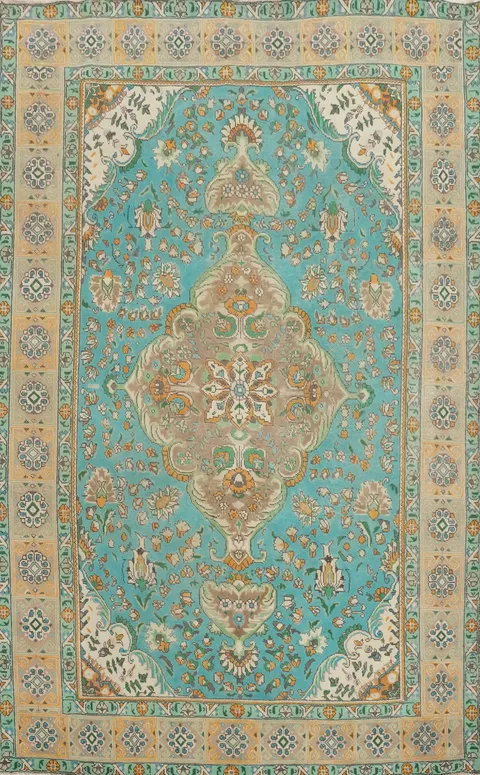 Traditional Wool Tabriz Persian Area Rug 6x9