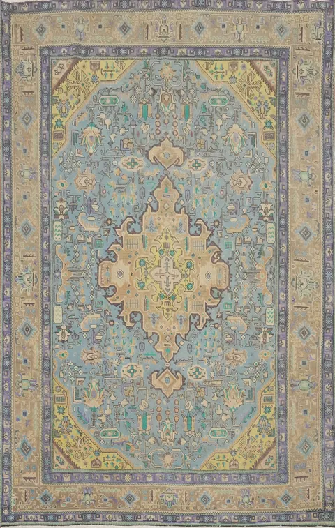 Vintage Wool Tabriz Persian Area Rug 6x9