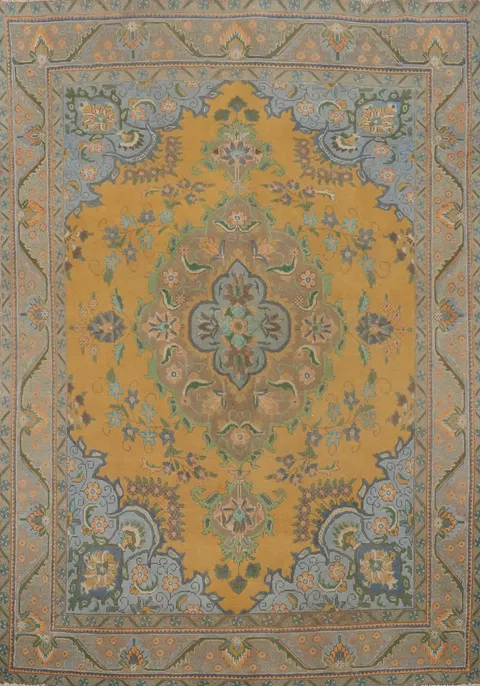 Handmade Wool Tabriz Persian Area Rug 7x9