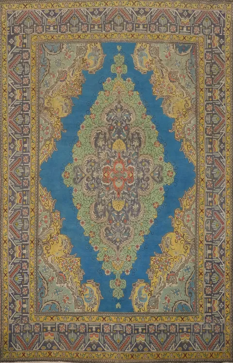 Blue Handmade Tabriz Persian Area Rug 8x12