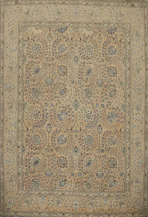 Vintage Floral Tabriz Persian Area Rug 10x12