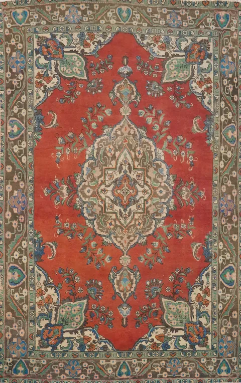 Handmade Wool Tabriz Persian Area Rug 7x10