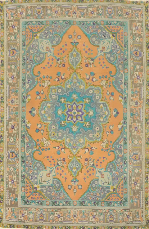 Traditional Wool Tabriz Persian Area Rug 6x9