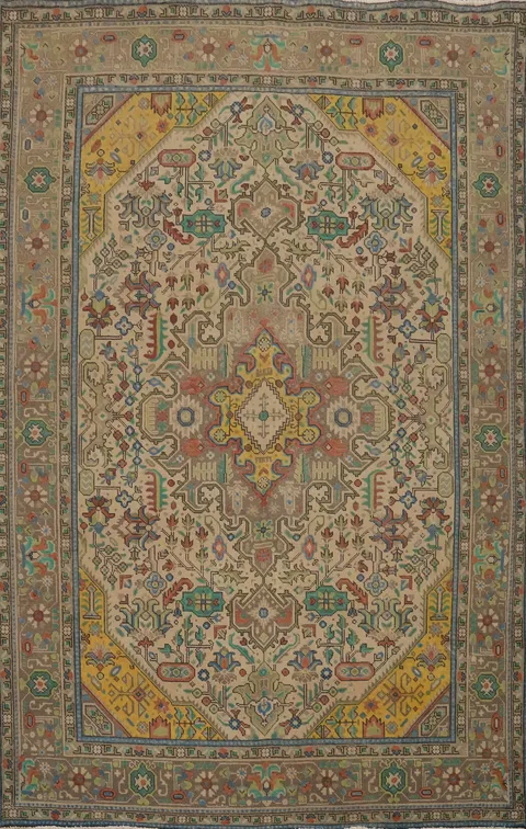 Traditional Wool Tabriz Persian Area Rug 6x9