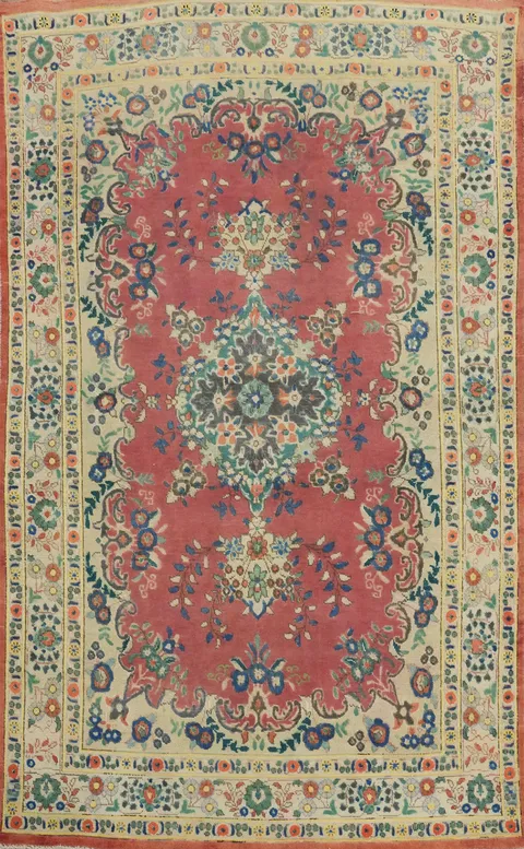 Traditional Wool Floral Tabriz Persian Rug 4x7