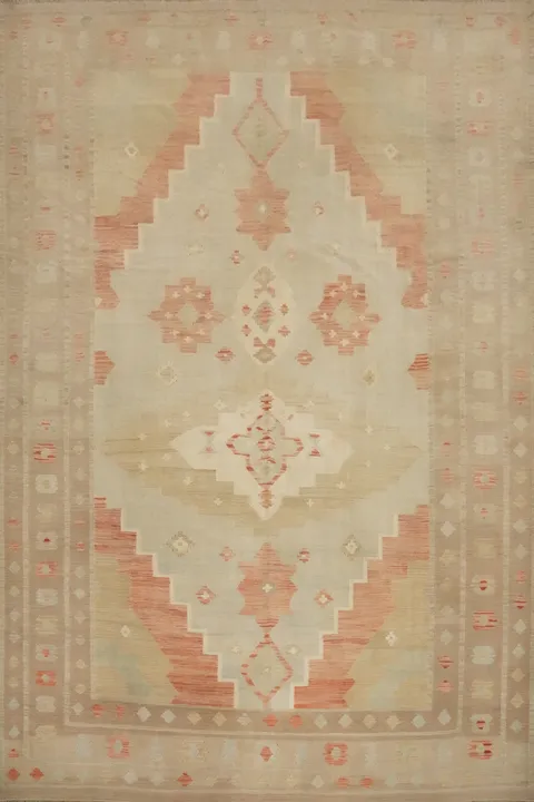 Tribal Wool Kilim Vegetable Dye Area Rug 10x13