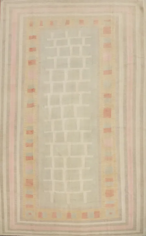 Soft Pastel Kilim Area Rug 9x12 Elevates Your Living Room Style