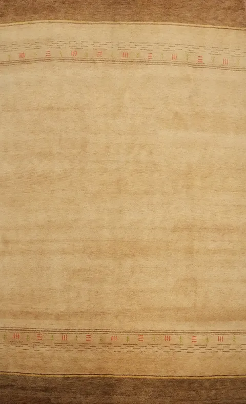 Neutral Toned Thick Gabbeh Contemporary Wool Rug 8'x11'
