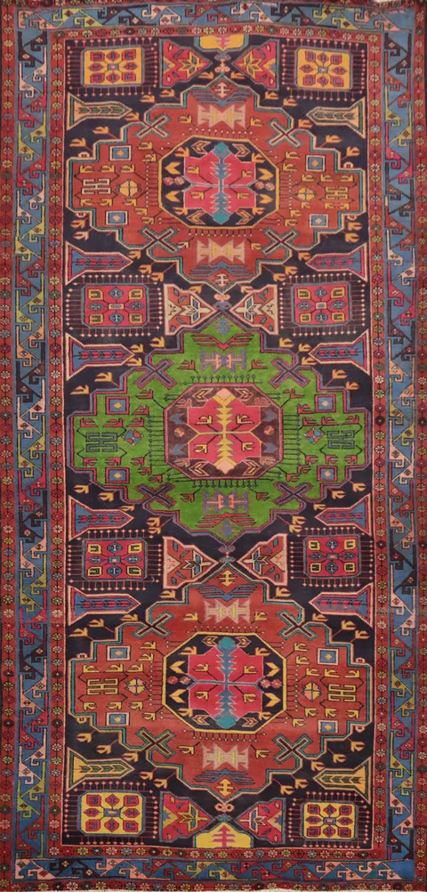 Handmade Geometric Meshkin Persian Area Rug 5x10