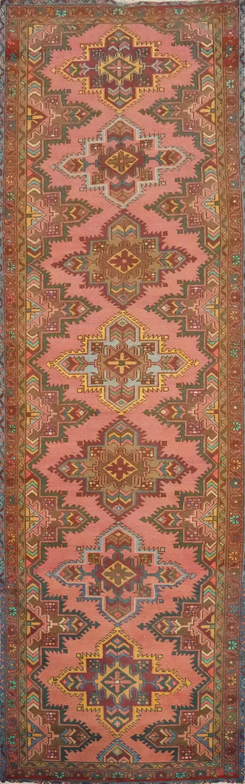 Geometric Tabriz Persian Runner Rug 3x12