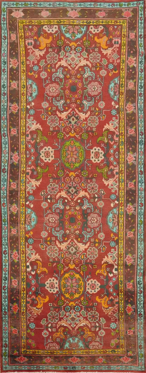 Handmade Floral Lilian Persian Runner Rug 4x10