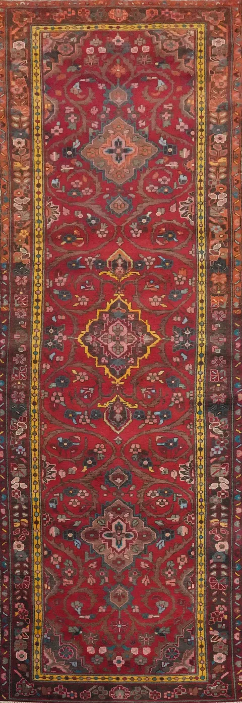 Vintage Wool Tabriz Persian Runner Rug 3x11