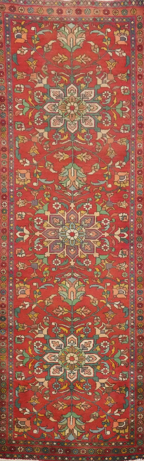 Handmade Wool Tabriz Persian Runner Rug 3x11