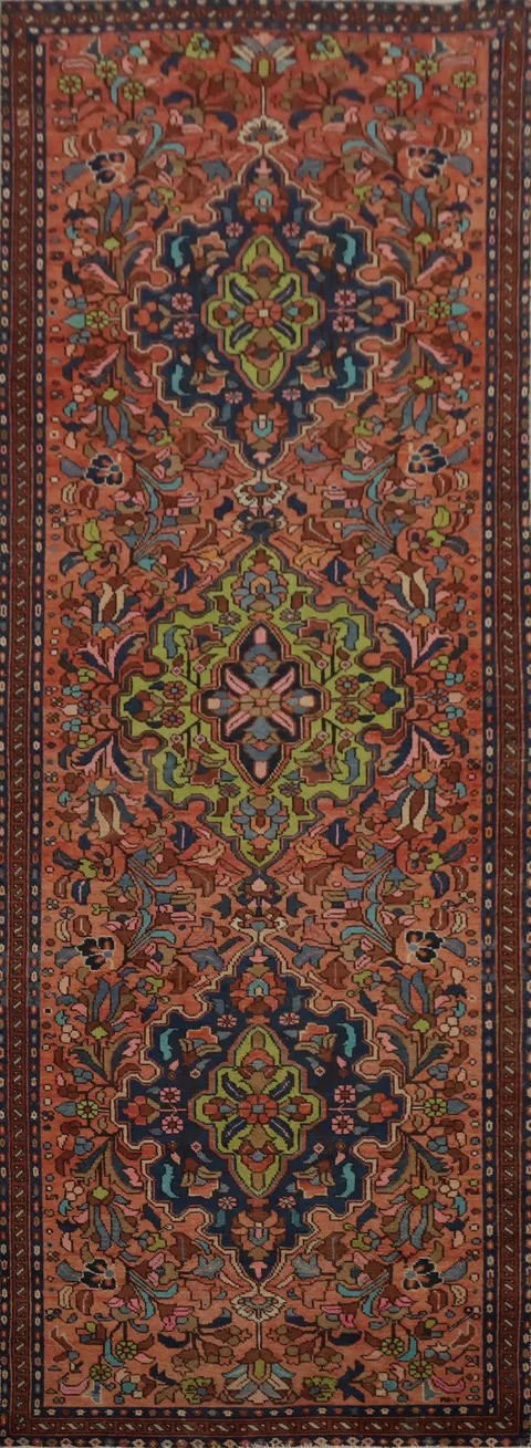 Handmade Medallion Floral Lilian Persian Runner Rug 3x11